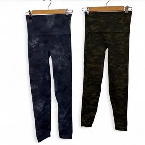 Set of 2 Spanx look at me now leggings in green and blue, Size L #spanx #camo